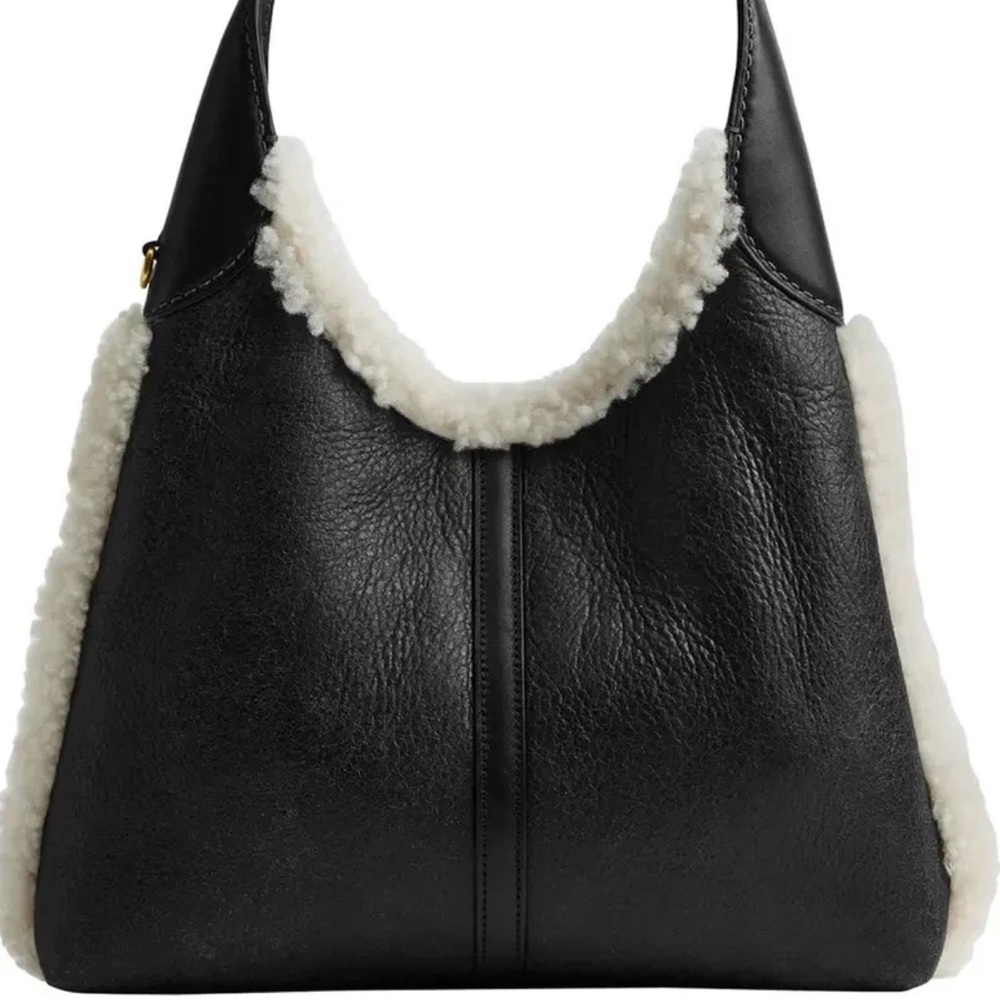 COACH Brooklyn 28 Shoulder Bag with Genuine Shearling Trim